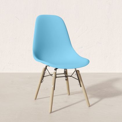 Buy Children's Chair - Scandinavian Design - Wooden Legs - Lumi Light blue 61695 in the United Kingdom 