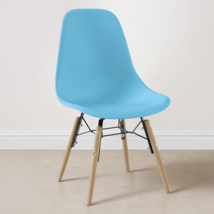 Buy Children's Chair - Scandinavian Design - Wooden Legs - Lumi Light blue 61695 in the United Kingdom 
