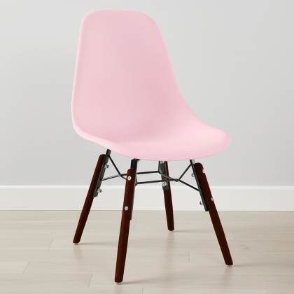 Buy Children Chair - Scandinavian Design - Dark Wooden Legs - Lumi Pink 61699 - in the UK 
