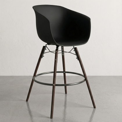 Buy Bar Stool - Scandinavian Style - Dark Wood Legs - Nubre Pastel blue 61733 - in the UK 