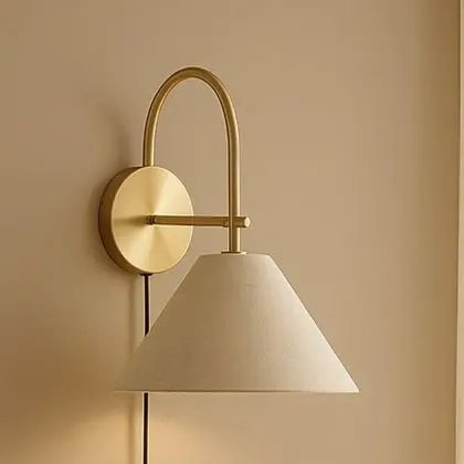 Buy Vintage Gold Wall Lamp with Plug and Switch - Lumella Brass 61745 - in the UK