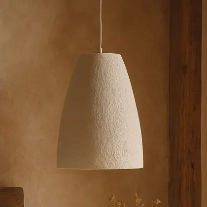 Buy Pendant lamp - Minimalist design - Stone-effect finish - Sinur I White 61738 in the United Kingdom 