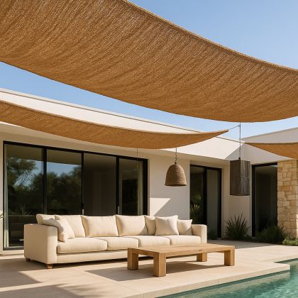 Buy Coconut fiber awning 20x1M - 100 % Natural shade sail Beige 61800 home delivery 