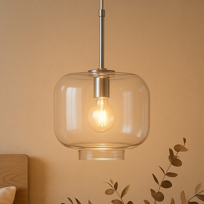 Buy Modern Glass Pendant Lamp - Adjustable Cable - Svalir Silver 61817 with a guarantee 