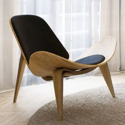 Buy Designer armchair - Scandinavian armchair - Fabric upholstery - Luna Light grey 16773 with a guarantee