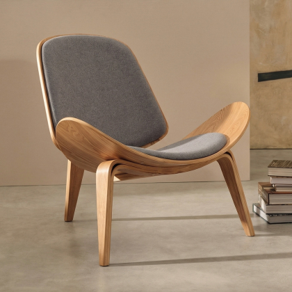 Buy Designer armchair - Scandinavian armchair - Fabric upholstery - Luna Light grey 16773 with a guarantee