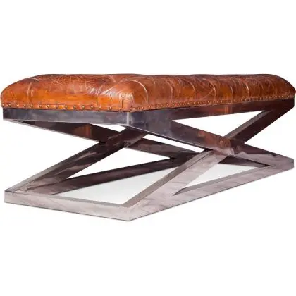 Buy Padded Bench Churchill Lounge - Premium Leather Light brown 48383 home delivery 