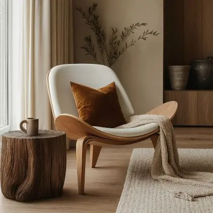 Buy Designer armchair - Scandinavian armchair - Faux leather upholstery - Luna Ivory 16774 in the United Kingdom 