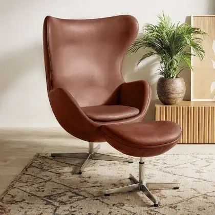 Buy Special Edition Bold chair with Ottoman - Premium Leather Vintage brown 13661 home delivery 