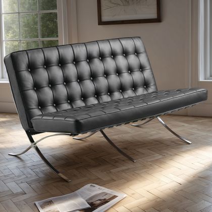 Buy City Sofa (3 seats) - Premium Leather Black 13266 at MyFaktory 