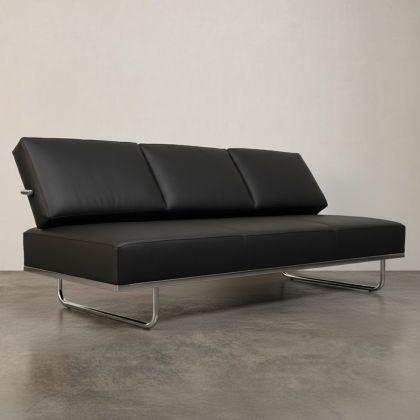 Buy Sofa Bed SQUAR (Convertible) - Premium Leather Black 14622 in the United Kingdom 