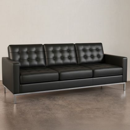 Buy Design Sofa Kanel  (3 seats) - Faux Leather Black 13246 - in the UK 