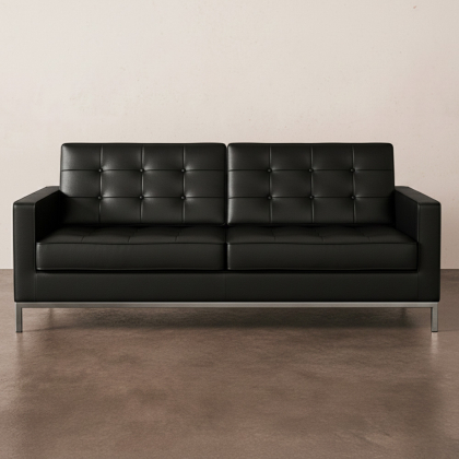 Buy Design Sofa Kanel 2 seater - Faux Leather Grey 13242 - in the UK 