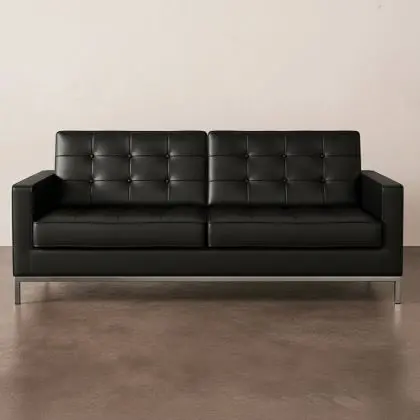 Buy Design Sofa Kanel  (2 seats) - Faux Leather Grey 13242 - in the UK 