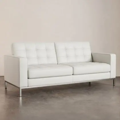 Buy Design Sofa Kanel (2 seats) - Premium Leather Black 13243 home delivery 