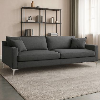 Buy Design Living-room Sofa - 3 seats - Fabric Dark grey 26729 in the United Kingdom 