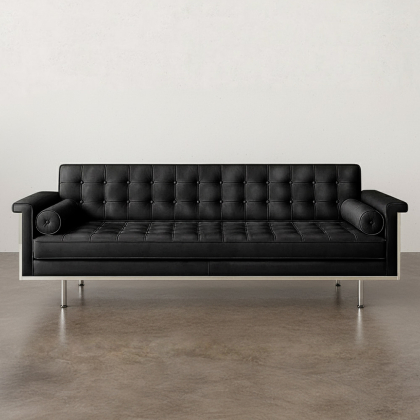Buy Design Sofa Trendy (3 Seater) - Faux Leather Black 13259 with a guarantee 