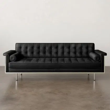 Buy Design Sofa Trendy (3 seats) - Faux Leather Black 13259 home delivery 