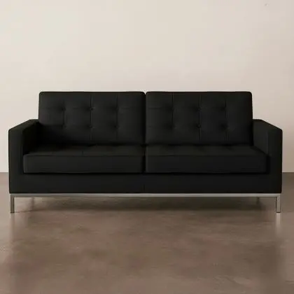 Buy 2 seats Sofa Kanel - Fabric Black 13241 in the United Kingdom 