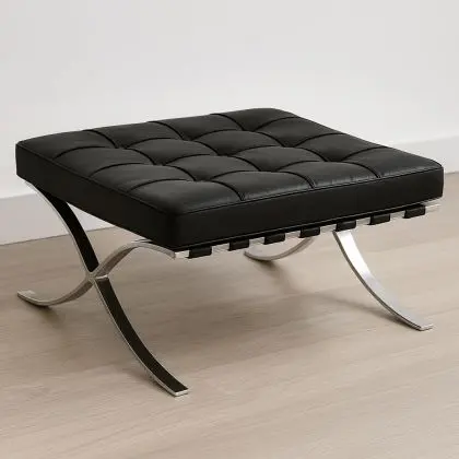 Buy City Ottoman - Premium Leather Black 58377 home delivery 
