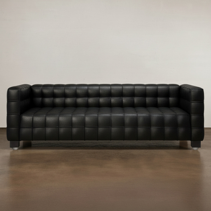 Buy Design Sofa Lukus (3 seater) - Faux Leather Black 13255 in the United Kingdom 