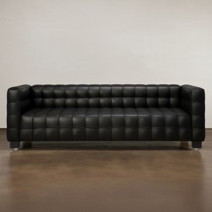 Buy Design Sofa Lukus (3 seats) - Faux Leather Black 13255 with a guarantee 