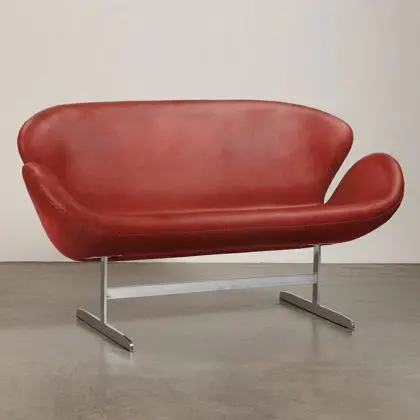 Buy Design Sofa - Swin Sofa (2 seats) - Premium Leather Black 13913 with a guarantee 