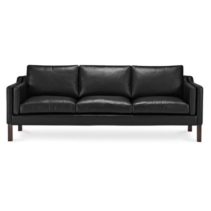 Buy Design Sofa 2213 (3 seats) - Premium Leather Black 13928 - prices 