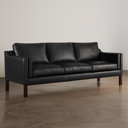 Buy Design Sofa 2213 - 3 seater - Premium Leather Black 13928 with a guarantee 
