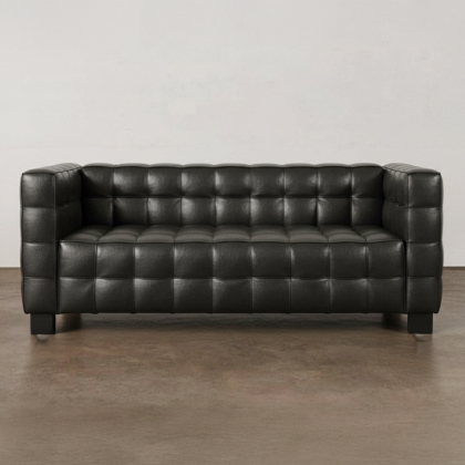 Buy Design Sofa Lukus (2 Seater) - Premium Leather Black 13253 with a guarantee 