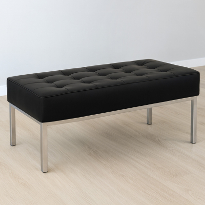 Buy Kanel Bench (2 seats) - Premium Leather Black 13214 - in the UK 