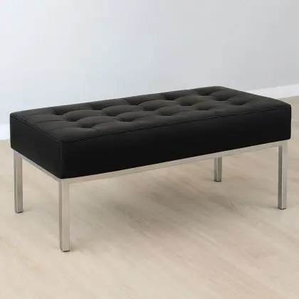 Buy Kanel Bench (2 seats) - Premium Leather Black 13214 - in the UK 