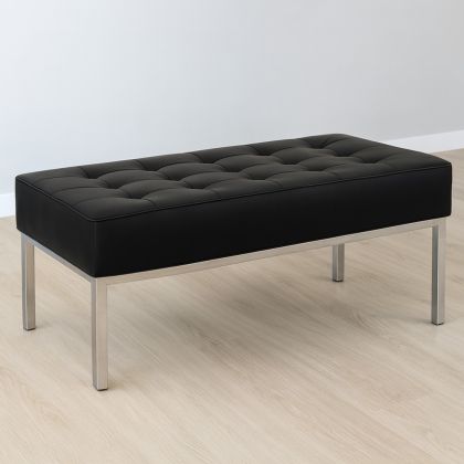 Buy Kanel Bench (2 seats) - Premium Leather Black 13214 - in the UK 