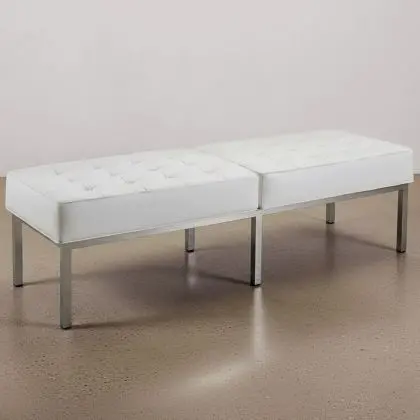 Buy Bench Upholstered in Polyurethane - 3 Seats - Yaner Black 13216 in the United Kingdom 