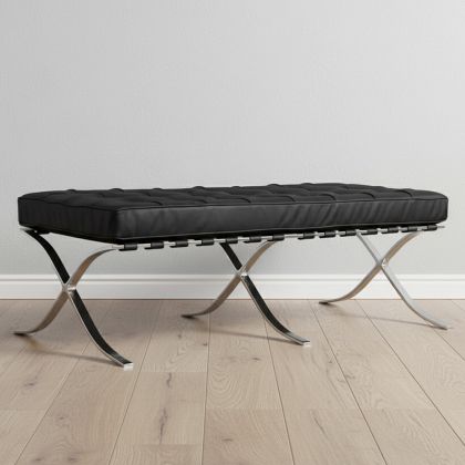 Buy City Ottoman (2 seats) -  Faux Leather Black 13225 in the United Kingdom 