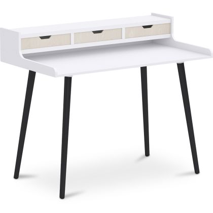 Buy Desk Table Wooden Design Scandinavian Style - Amund Natural Wood / White 59983 home delivery