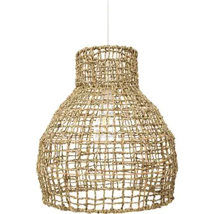 Buy Hanging Lamp Boho Bali Design Natural Rattan - Chi Natural wood 60031 home delivery