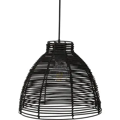 Buy Hanging Lamp Boho Bali Design Natural Rattan - Tui Black 60037 with a guarantee