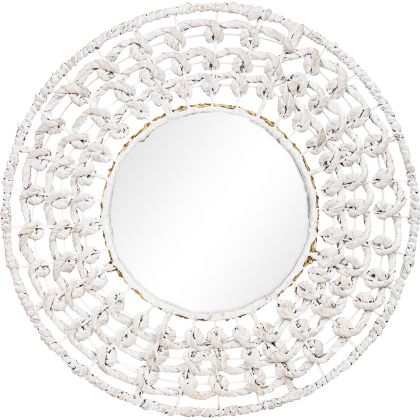 Buy Wall Mirror - Boho Bali Round Design (60 cm) - Chiua White 60060 at MyFaktory