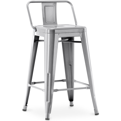 Buy Bar Stool with Backrest Industrial Design - 60cm - Metalix Steel 58409 - prices