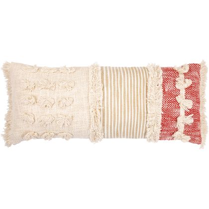 Buy Rectangular Cushion in Boho Bali Style, Cotton cover + filling - Evanora Multicolour 60180 with a guarantee