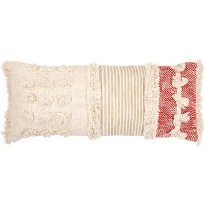 Buy Rectangular Cushion in Boho Bali Style, Cotton cover + filling - Evanora Multicolour 60180 - prices