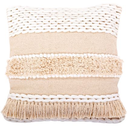 Buy Square Cotton Cushion in Boho Bali Style cover + filling - Hera White 60183 - prices