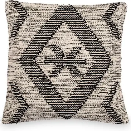 Buy Square Cotton Cushion in Boho Bali Style cover + filling - Rose Black 60192 in the United Kingdom