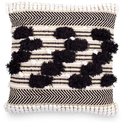 Buy Square Cotton Cushion in Boho Bali Style cover + filling - Safira Grey 60193 - prices