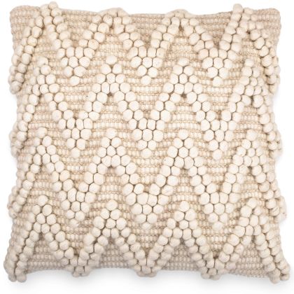 Buy Boho Bali Style Wool Cushion cover + filling - Chewuna White 60198 at MyFaktory