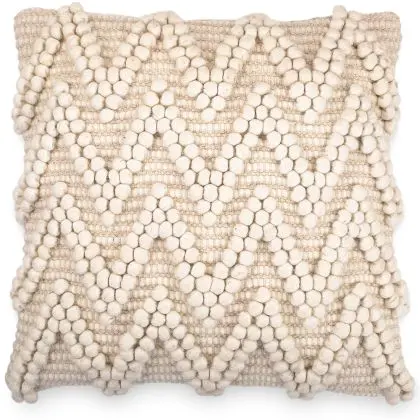 Buy Boho Bali Style Wool Cushion cover + filling - Chewuna White 60198 home delivery
