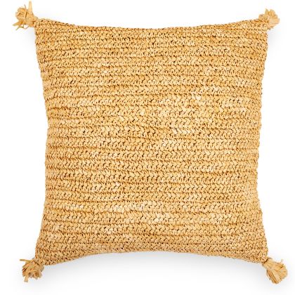 Buy Square Boho Bali Cushion, Raffia cover + filling - Carol Cream 60217 home delivery