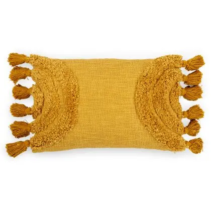Buy Rectangular Cushion in Boho Bali Style, Cotton cover + filling - Dolly Yellow 60218 - in the UK