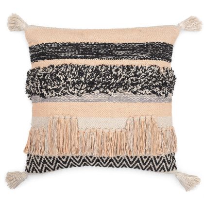Buy Square Cotton Cushion in Boho Bali Style cover + filling - Ava Multicolour 60228 in the United Kingdom